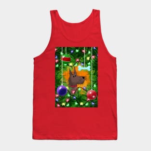 Brown Dog and Christmas Tree Tank Top